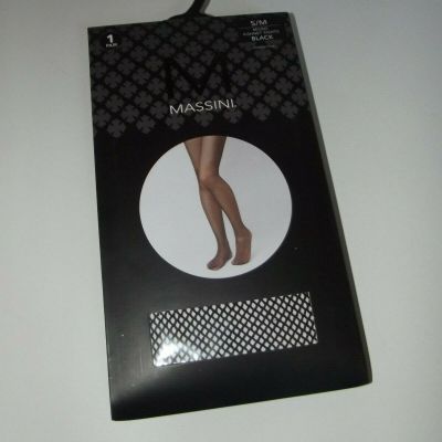 1 Pair Massini Micro Fishnet Tights~Black~Size S/M or M/L~NEW